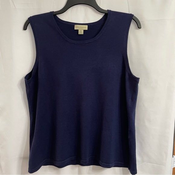 Appleseed's XL Blue Sleeveless Lightweight Sweater Summer Nautical - Picture 1 of 4